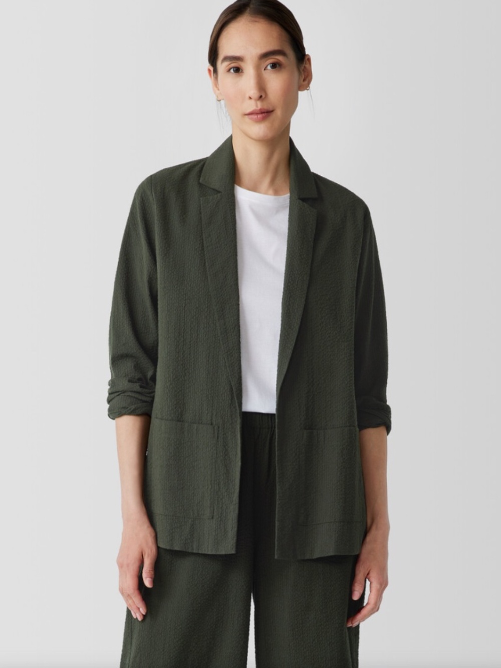Eileen Fisher Organic Cotton Ripple Blazer Size 1x NWT